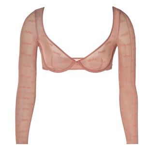 BRAND NWT Skims Long Sleeve Sheer Bra Top - Rose - Small